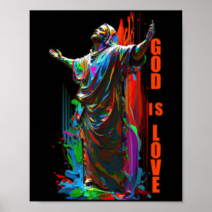 Póster Cristo Dios es amor Diseño de graffitis para J cri