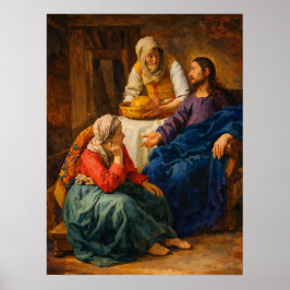 Póster Cristo en casa de Marta y María