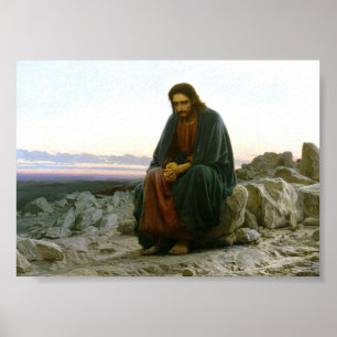 Póster Cristo en el desierto
