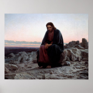 Póster Cristo en el desierto, Iván Kramskoi