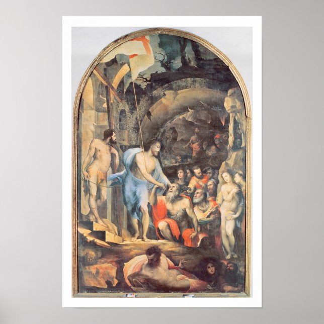 Póster Cristo en el limbo, c.1530-35 (panel) (Frente)