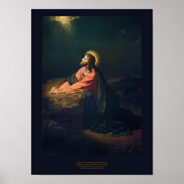 Póster Cristo en Gethsemane - Heinrich Hofmann 1890 (Frente)