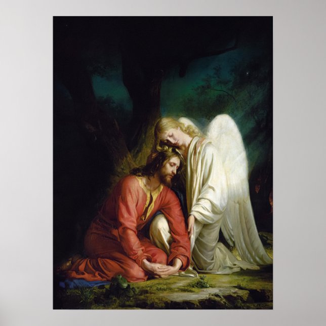 Póster Cristo en Gethsemane por Carl Bloch (Frente)