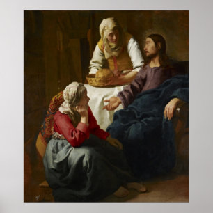Póster Cristo en la Casa de Martha y María por Vermeer
