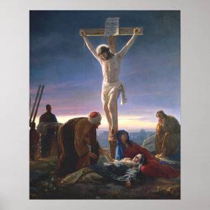 Póster Cristo en la Cruz por Carl Bloch, Religioso