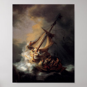 Póster Cristo En La Tormenta En El Mar De Galilea
