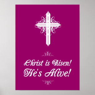 Póster ¡Cristo es Risen! ¡Está vivo! Poster de Pascua 12"