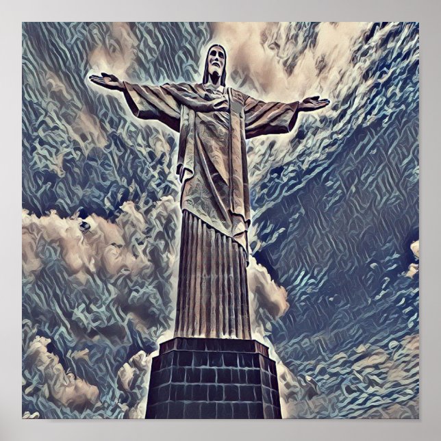 Póster Cristo, estatua del redimista (Frente)