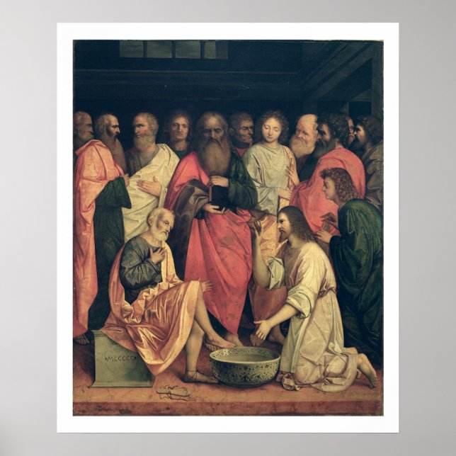Póster Cristo lavando los pies de los discípulos (Frente)