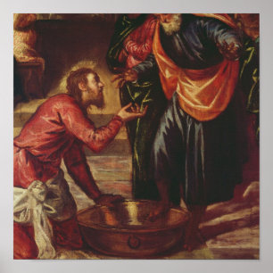 Póster Cristo lavando los pies de los discípulos
