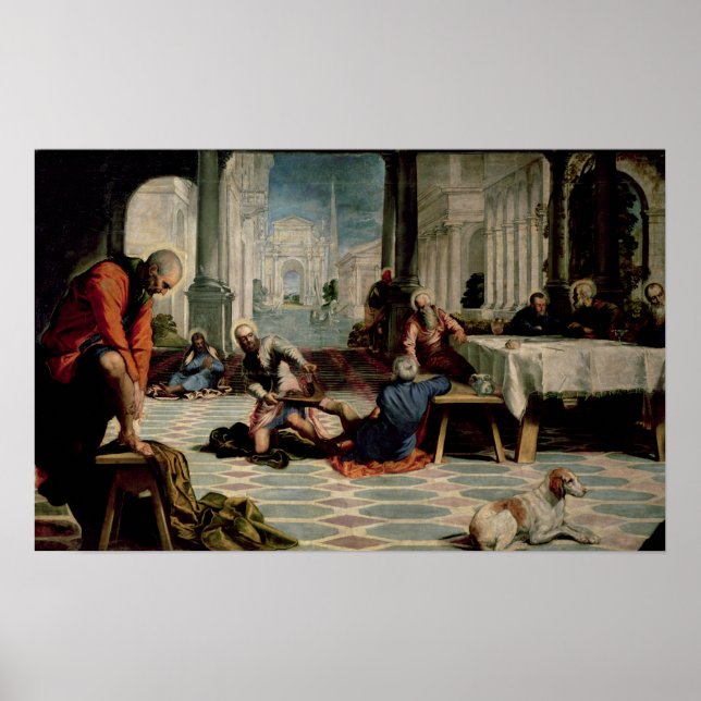 Póster Cristo lavando los pies de los discípulos 2 (Frente)