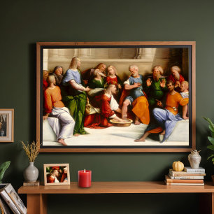 Póster Cristo lavando los pies de los discípulos, Garofal
