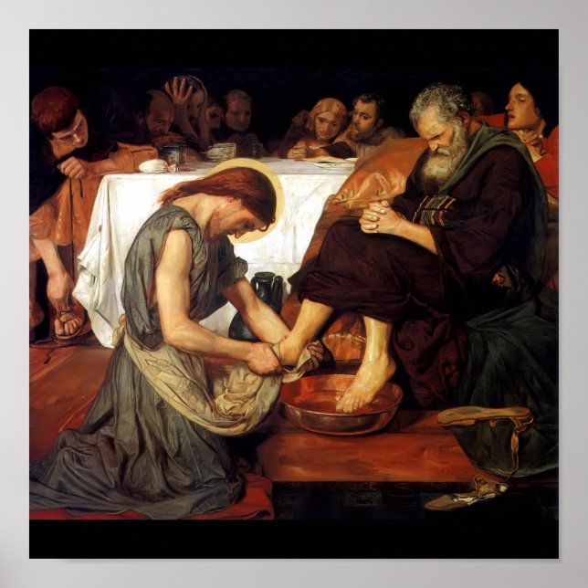 Póster Cristo lavando los pies de Peter (Frente)