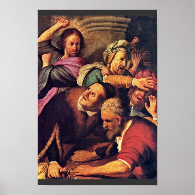 Póster Cristo Manejando A Los Cambiadores De Dinero Del T (Frente)