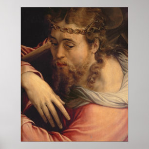 Póster Cristo portando la cruz, 1540-45 (aceite en el pan