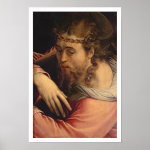 Póster Cristo portando la cruz, 1540-45 (aceite en el pan