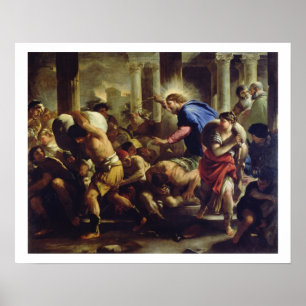 Póster Cristo que conduce a los comerciantes del templo