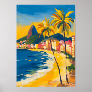 Póster Cristo Redentor Fauvista de Río de Janeiro, Brasil