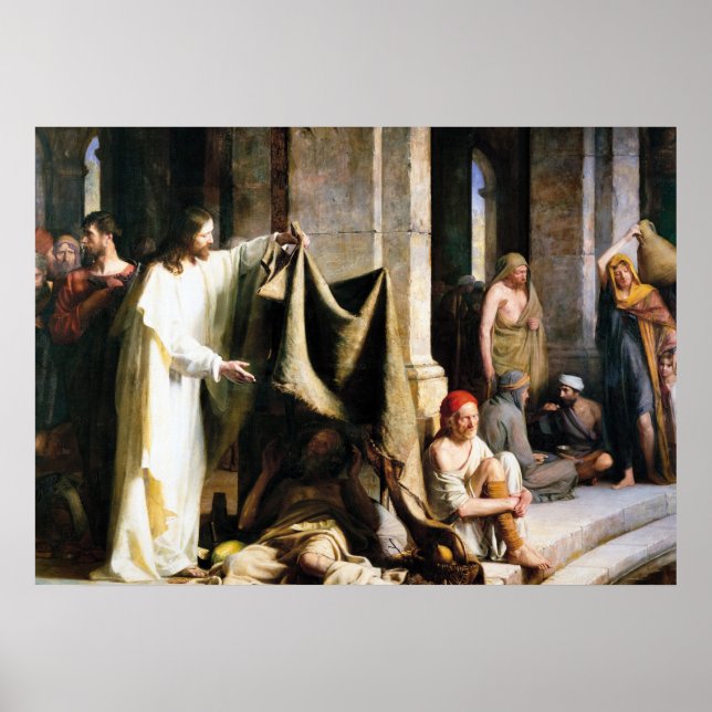 Póster Cristo sanando a los enfermos en Bethesda por Carl (Frente)