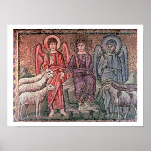 Póster Cristo separa las ovejas de las cabras, siglo VI