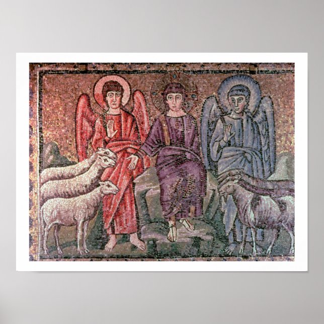 Póster Cristo separa las ovejas de las cabras, siglo VI (Frente)