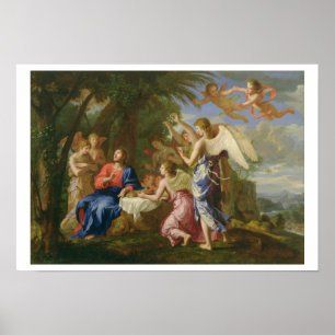 Póster Cristo sirvió por los ángeles, c.1650 (aceite en