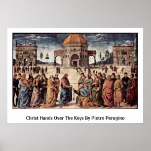 Póster Cristo traspasa las llaves por Pietro Perugino