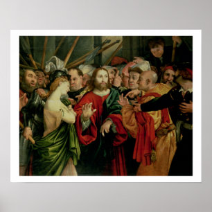 Póster Cristo y el adulterio admitido mujer 2