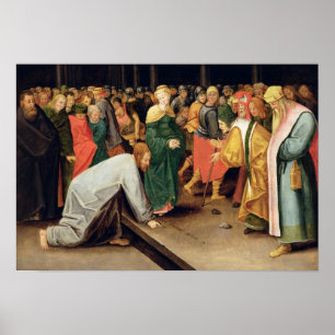 Póster Cristo y el adulterio admitido mujeres, 1628