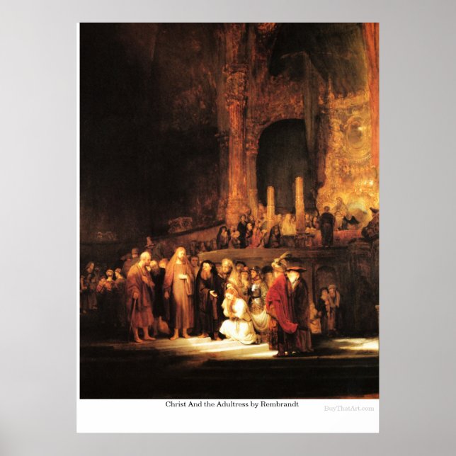 Póster Cristo y el adulto de Rembrandt (Frente)