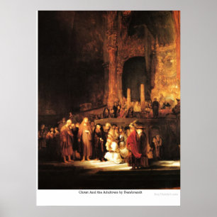 Póster Cristo y el Adultress de Rembrandt