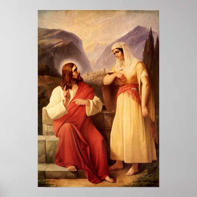 Póster Cristo y el samaritano por Christian Schleisner (Frente)