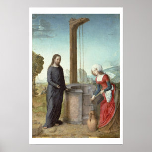 Póster Cristo y la mujer de Samaria, c.1500 (petróleo sob