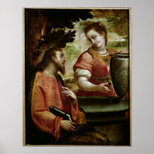 Póster Cristo y la mujer de Samaria, c.1575-80