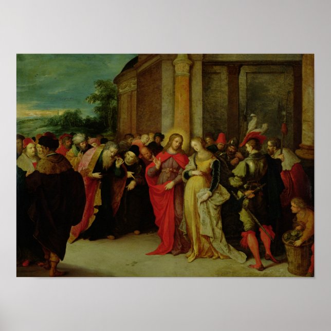Póster Cristo y la mujer en el adulterio (Frente)