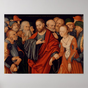 Póster Cristo y la mujer en el adulterio