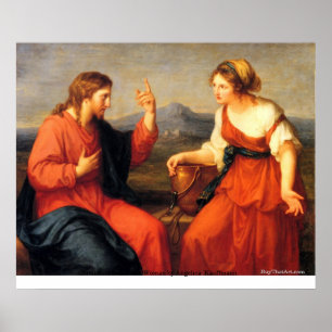 Póster Cristo y mujer samaritana por Angelica Kauffmann