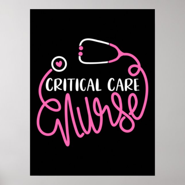 Póster Critical Care Nurse Logo RN Critical Care Nursing (Frente)