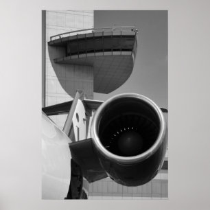 Póster CRJ JFK Tower B&W