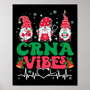 Póster Crna Vibes Nurse Gnome Navidades Stethoscope Xmas