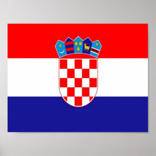 Póster Croacia - Bandera croata -