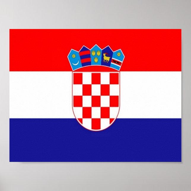 Póster Croacia - Bandera croata - (Frente)