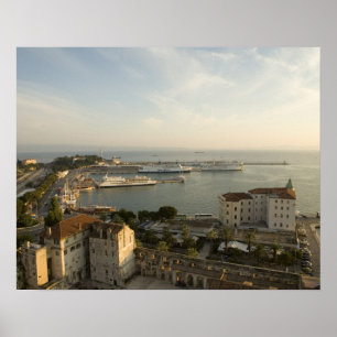 Póster Croacia, Dalmacia, Split. Vista de Riva