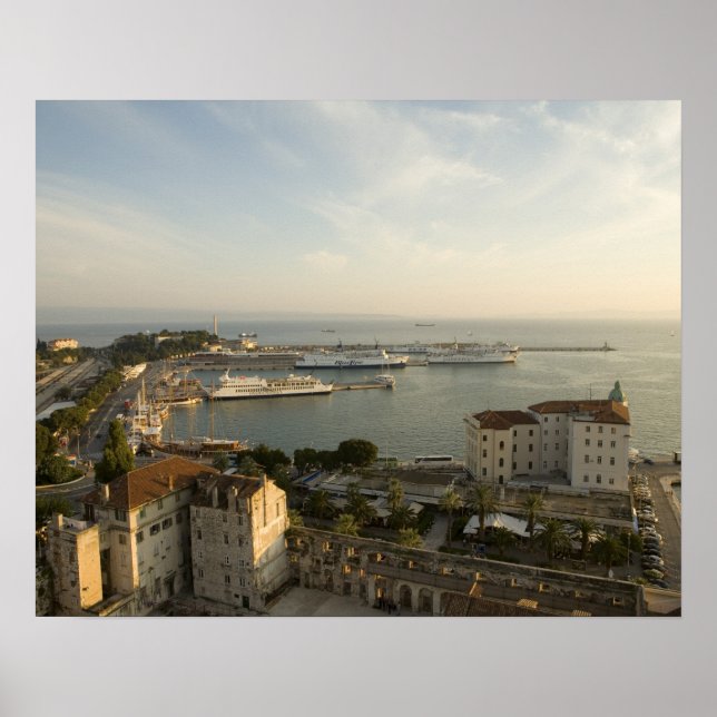 Póster Croacia, Dalmacia, Split. Vista de Riva (Frente)