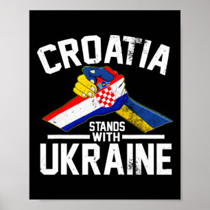 Póster Croacia está con Ucrania Camisetas de la bandera u
