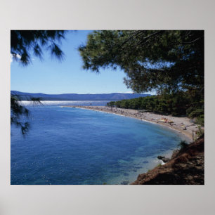 Póster Croacia, isla de Brac, Bol, playa Golden Cape 2