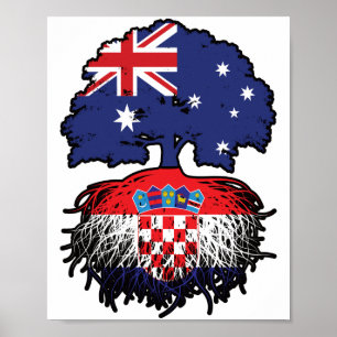 Póster Croacia Raíces de árboles australianos croatas