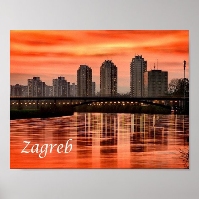 Póster Croacia - Zagreb - (Frente)