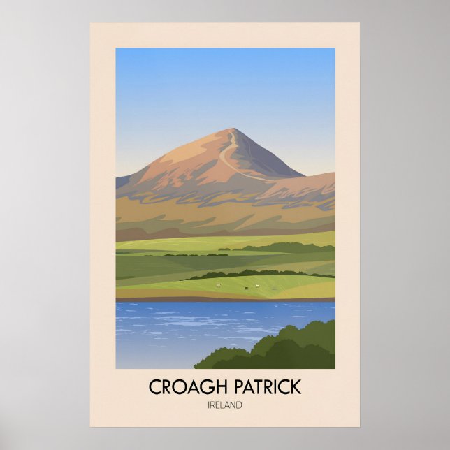 Póster Croagh Patrick Ireland Travel Poster (Frente)