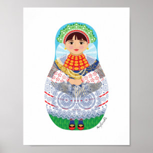 Póster Croatian, Slavonija Matryoshka Poster